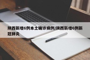 陕西新增6例本土确诊病例/陕西新增6例新冠肺炎