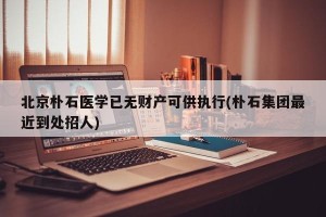 北京朴石医学已无财产可供执行(朴石集团最近到处招人)